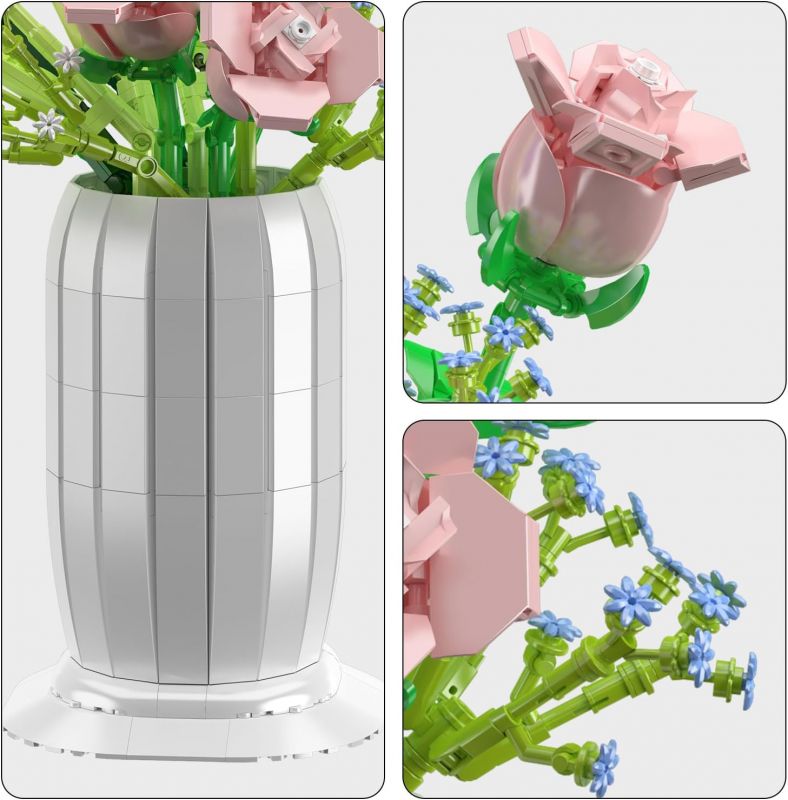 Mould King Rosen Bouquet - 1203 Teile Klemmbausteinmodell