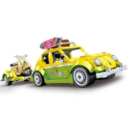 Hippie Käfer mit Anhänger und Tankstelle 701962