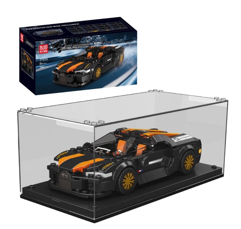 Mould King Supercar Kyron 300+ - 8 Noppen Breites Klemmbausteinmodell mit Vitrine